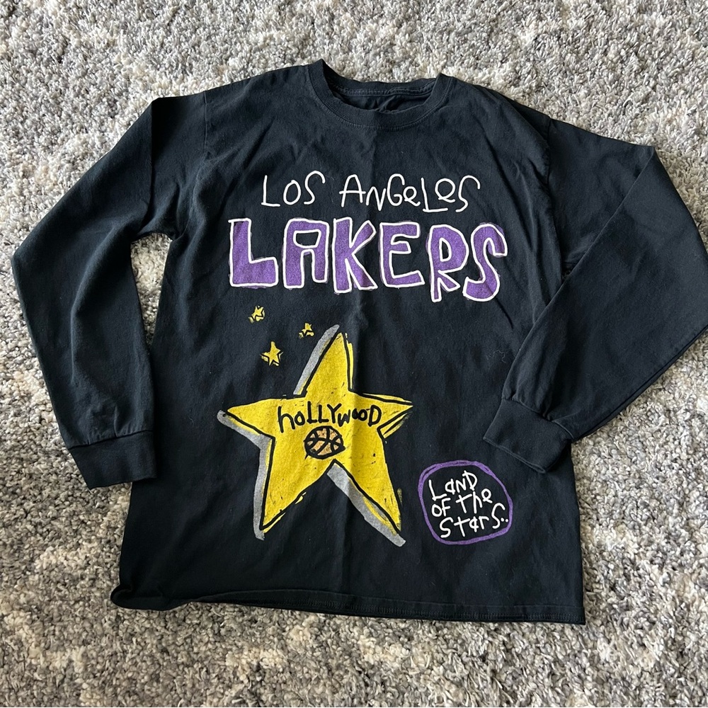 LA LAKERS HOLLYWOOD long sleeve black shirt ADULT Medium